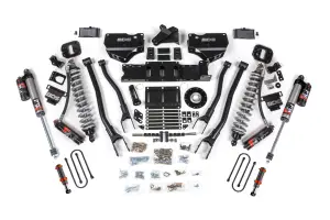 BDS2158PESB | BDS Suspension 4 Inch Extended Travel Lift Kit With 4-Link For Ram 3500 4WD Diesel | Coilover / Fox 2.0 Hydro Bump Stop | Rear 2 Inch Lift Block Kit With Overload | Fox 2.5 Performance Elite Shocks