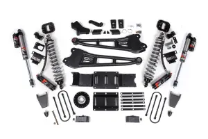 BDS2167PES | BDS Suspension 4 Inch Extended Travel Lift Kit With Radius Arm For Ram 3500 4WD Diesel | Coilover / Rubber Bump Stop | Rear 2 Inch Lift Block Kit Without Overload | Fox 2.5 Performance Elite Shocks