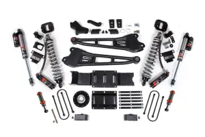 BDS2167PESB | BDS Suspension 4 Inch Extended Travel Lift Kit With Radius Arm For Ram 3500 4WD Diesel | Coilover / Fox 2.0 Hydro Bump Stop | Rear 2 Inch Lift Block Kit Without Overload | Fox 2.5 Performance Elite Shocks