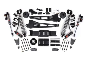 BDS2169PES | BDS Suspension 4 Inch Extended Travel Lift Kit With Radius Arm For Ram 3500 4WD Diesel | Coilover / Rubber Bump Stop | Rear 3 Inch Lift Block Kit With OE Air Assist | Fox 2.5 Performance Elite Shocks
