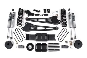 BDS2174PS | BDS Suspension 4 Inch Extended Travel Lift Kit With Radius Arm For Ram 3500 4WD Gas | Rear 3 Inch Lift Block Kit With OE Air Assist | Fox 2.5 Performance Series HTO Shocks