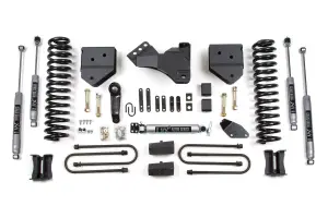 BDS328H | BDS Suspension 4 Inch Lift Kit For Ford F-250 / F-350 Super Duty 4WD Gas | Rear Lift Block Kit With Factory Overload | NX2 Nitro Series Shocks