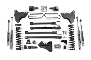 BDS329H | BDS Suspension 4 Inch Lift Kit With 4-link For Ford F-250 / F-350 Super Duty 4WD Gas | Rear Lift Block Kit Without Factory Overload | NX2 Nitro Series Shocks