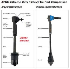Apex Chassis - KIT108 | Apex Chassis Super HD Tie Rod Assembly Front Left And Right For Cadillac / Chevrolet / Chevrolet | 1999-2006 | Apex Design TR103 (X2) - Image 2