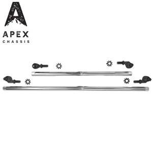 KIT155 | Apex Chassis Steering Kit 1 ton No Flip 3" Or Less For Jeep Wrangler JK | 2007-2018 | Polished Aluminum