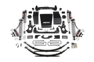 BDS716PES | BDS Suspension 4 Inch Lift Kit With Fox 2.5 Performance Elite Coilover For Chevrolet Silverado / GMC Sierra 1500 4WD | Rear Leaf Springs | Aluminum / Stamped Steel Factory Control Arm | Fox 2.5 Performance Elite Shocks