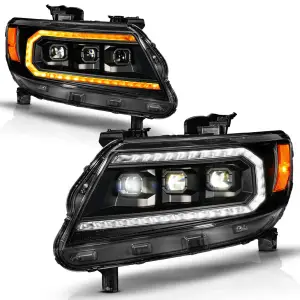 Anzo USA - 111634 | Anzo USA Full LED Projector Headlights Black With DRL, Initiation & Sequential For Chevrolet Colorado - Image 1