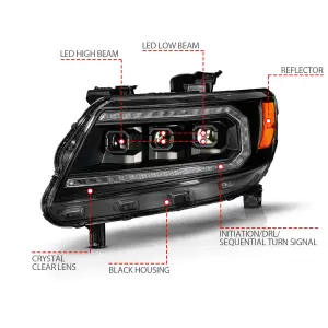 Anzo USA - 111634 | Anzo USA Full LED Projector Headlights Black With DRL, Initiation & Sequential For Chevrolet Colorado - Image 2