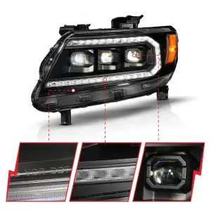 Anzo USA - 111634 | Anzo USA Full LED Projector Headlights Black With DRL, Initiation & Sequential For Chevrolet Colorado - Image 4
