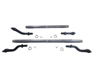 KIT600NF-DT68 | Apex Chassis 2.5 TON Tie Rod & Drag Link Assembly, For Axle Upgrade Options Only For Jeep JL/JT | Polished Aluminum, Danatrac 68.5 Inch, No Flip Kit
