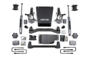 BDS799H | BDS Suspension 4.5 Inch Lift Kit For Chevrolet Silverado / GMC Sierra 1500 4WD | Rear Lift Block Kit | NX2 Nitro Series Shocks