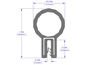 Afe - Advance Flow Engineering - 59-10092 | aFe Power Magnum FORCE Replacement Trim Seal, 3/4 Inch Bulb, 3/32 Inch Edge Trim Seal: 36 Inch Length - Image 2