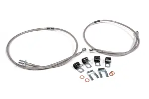 BDS102003 | BDS Suspension Front Brake Line Set For Ram 2500 / 3500 4WD | Stainless Steel | Fits 4-8 Inch Lift