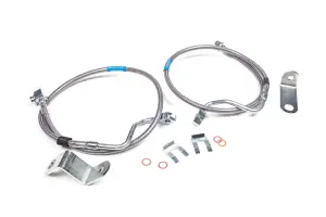 BDS103001 | BDS Suspension Front Brake Line Set For Ford F-250 / F-350 Super Duty 4WD | Stainless Steel | Fits 6-8 Inch Lift