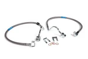 BDS103002 | BDS Suspension Front Brake Line Set For Ford F-150 4WD | Stainless Steel | Fits 6-8 Inch Lift