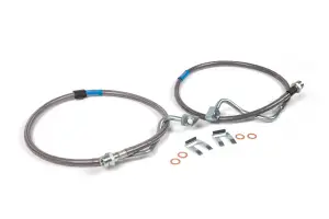 BDS103801 | BDS Suspension Front Brake Line Set For Ford F-250 / F-350 Super Duty 4WD | Stainless Steel | Fits 6-8 Inch Lift
