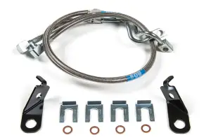 BDS103802 | BDS Suspension Front Brake Line Set For Ford F-250 / F-350 Super Duty 4WD | Stainless Steel | Fits 4-8 Inch Lift