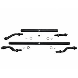KIT120 | Apex Chassis - Jeep Wrangler JL & Gladiator JT - 2.5 Ton ProLock Tie Rod & Drag Link Assembly - Blk Aluminum - Dana 44 - YesFlip