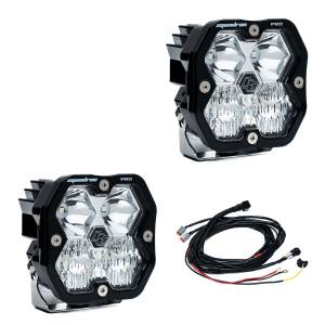 49-7803-2 | Baja Designs Squadron 2.0 Pro Black LED Auxiliary Light Pod Pair | Universal, Driving/Combo Light Pattern, Clear, With Harness