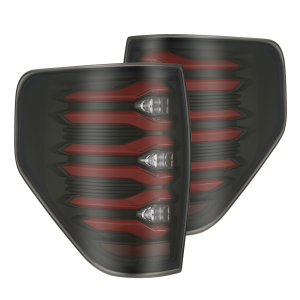 653090 | AlphaRex LUXX-Series LED Tail Lights Black-Red for Ford F150 (2009-2014)
