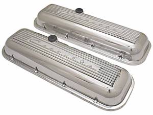 9096-2P-P | PML Cover Valve Covers, Corvette Script, Standard For Chevrolet Big Block 396, 427, 454 and 502 Engines | Polish Finish