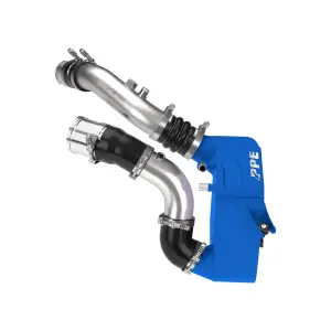 315045222 | PPE Performance Ford 6.7L Power Stroke Air To Water Intercooler With Brushed Charge Pipes | Blue Finish