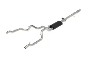 49-34140 | aFe Power Gemini XV 3 Inch 304 Stainless Steel Cat-Back Hi-Tuck Exhaust System With Cut-Out For GM Silverado/Sierra 1500 V8-6.2L
